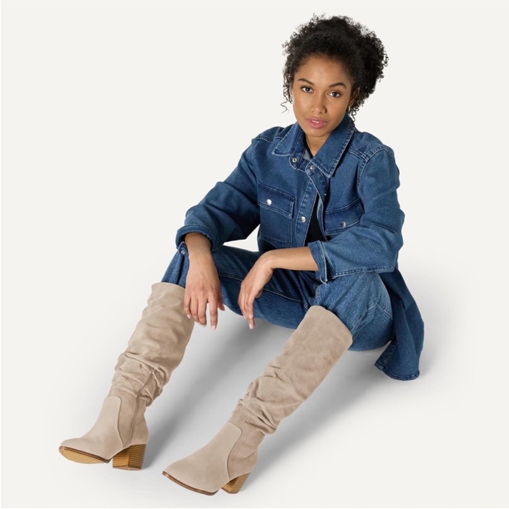 Suede Knee-High Boots
